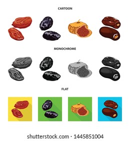 Vector design of food and raw symbol. Set of food and nature vector icon for stock.