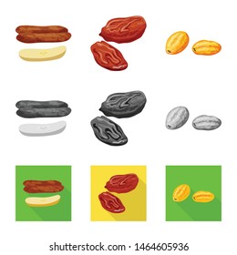 Vector design of food and raw symbol. Collection of food and nature vector icon for stock.