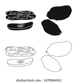 Vector design of food and raw symbol. Set of food and nature vector icon for stock.