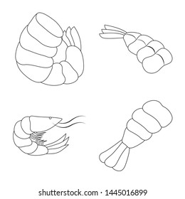 Vector design of food and sea icon. Collection of food and animal vector icon for stock.