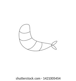Vector design of food and sea sign. Shrimp icon