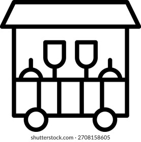 Estilo de icono de puesto de comida de diseño de Vector