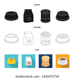 Vector design of food and tin icon. Collection of food and bottle stock symbol for web.