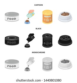 Vector design of food and tin icon. Collection of food and bottle stock symbol for web.
