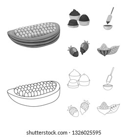 Vector design of food and yummy icon. Set of food and brown   vector icon for stock.