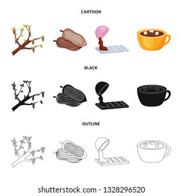 Vector design of food and yummy icon. Set of food and brown   stock symbol for web.