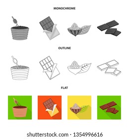 Vector design of food and yummy icon. Collection of food and brown   stock vector illustration.