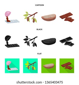 Vector design of food and yummy icon. Set of food and brown   stock vector illustration.