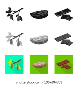 Vector design of food and yummy icon. Set of food and brown   stock symbol for web.