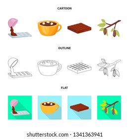Vector design of food and yummy logo. Collection of food and brown   stock symbol for web.