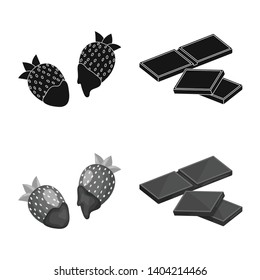 Vector design of food and yummy logo. Collection of food and brown   stock vector illustration.