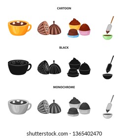 Vector design of food and yummy sign. Collection of food and brown   stock vector illustration.