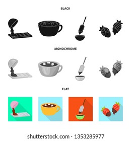 Vector design of food and yummy symbol. Collection of food and brown   stock vector illustration.