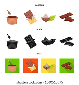 Vector design of food and yummy symbol. Set of food and brown   stock vector illustration.