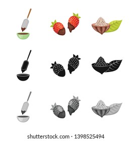 Vector design of food and yummy symbol. Collection of food and brown   stock vector illustration.