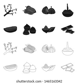 Vector design of food and yummy symbol. Collection of food and brown stock symbol for web.