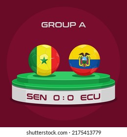 Vector Design Of Football International Match - Senegal Vs Ecuador