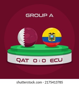 Vector Design Of Football International Match - Qatar Vs Ecuador