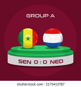 Vector Design Of Football International Match - Senegal Vs Netherland