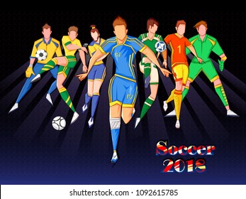 Vector design of Football player playing Soccer Tournament
