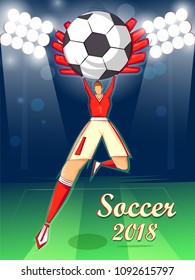 Vector design of Football player playing Soccer Tournament