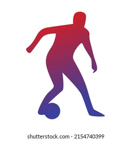 vector design, football player shape illustration