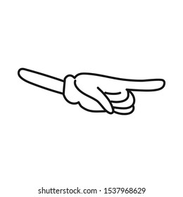 Vector design of forefinger and hand symbol. Web element of forefinger and comic vector icon for stock.