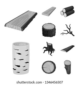 Vector design of forest and wooden icon. Set of forest and nature  stock symbol for web.