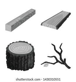 Vector design of forest and wooden icon. Collection of forest and nature stock symbol for web.