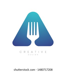 Vector design of a   fork in a circle.