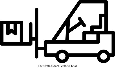 Estilo del icono de la carretilla elevadora del diseño del Vector