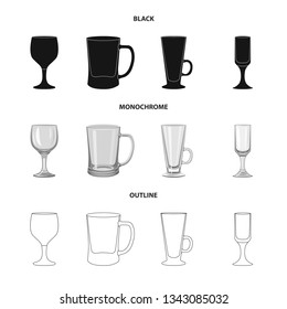 Vector design of form and celebration icon. Set of form and volume stock symbol for web.