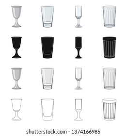 Vector design of form and celebration icon. Collection of form and volume stock vector illustration.