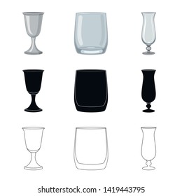 Vector design of form and celebration icon. Collection of form and volume stock vector illustration.