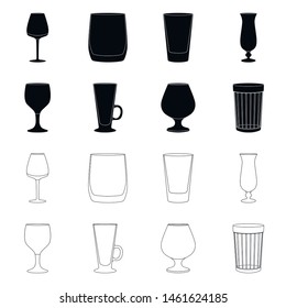 Vector design of form and celebration icon. Collection of form and volume vector icon for stock.