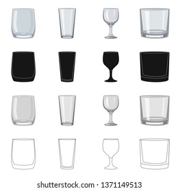 Vector design of form and celebration logo. Set of form and volume stock vector illustration.