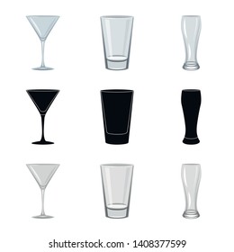 Vector design of form and celebration logo. Set of form and volume stock vector illustration.