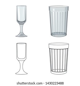 Vector design of form and celebration logo. Collection of form and volume stock symbol for web.