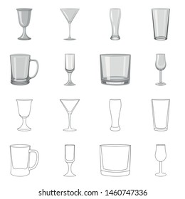 Vector design of form and celebration logo. Collection of form and volume vector icon for stock.