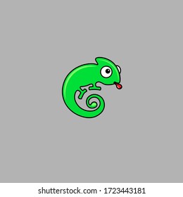 Vector design in the form of a chameleon animal