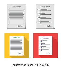 Vector design of form and document icon. Set of form and mark vector icon for stock.
