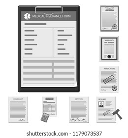 Vector design of form and document logo. Collection of form and mark stock symbol for web.