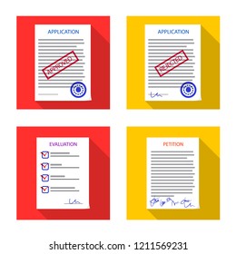 Vector design of form and document sign. Set of form and mark stock symbol for web.