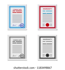 Vector design of form and document symbol. Set of form and mark vector icon for stock.