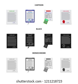 Vector design of form and document symbol. Collection of form and mark stock symbol for web.