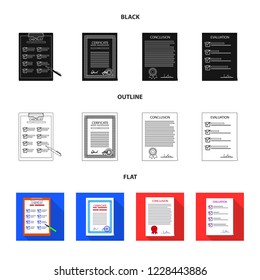 Vector design of form and document symbol. Set of form and mark stock vector illustration.