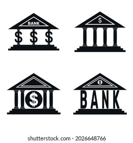 Vector Design Four Black Bank Logos Stock Vector (Royalty Free ...