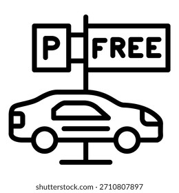 Vector Design Free Parking Icon Style