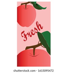 
vector design of fresh apples with little leaves for the purpose of advertising backgrounds, price boards and more