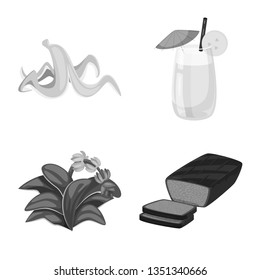 Vector design of fresh and diet sign. Collection of fresh and vegetarian stock symbol for web.